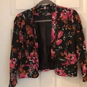 Floral Cropped Blazer
